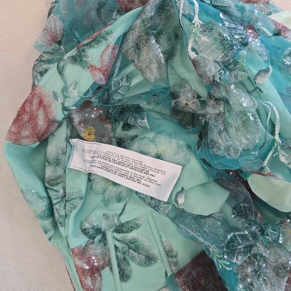 Dress The Population Carina Strapless Sweetheart Sequin Midi Dress Sz Large NWT - Picture 11 of 14